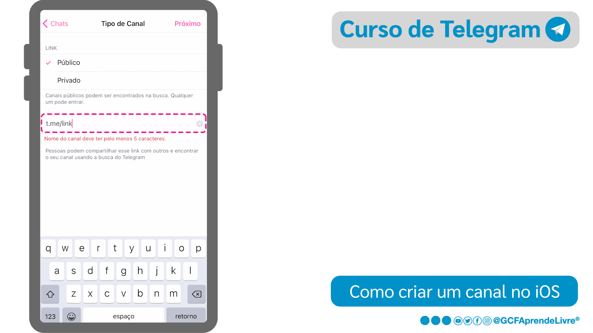 Como criar um canal público do Telegram usando iPhone